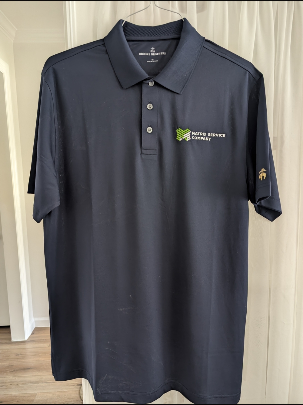 Brooks Brothers Men's Navy Polo Shirt - Matrix Service Company Excellent Cond.